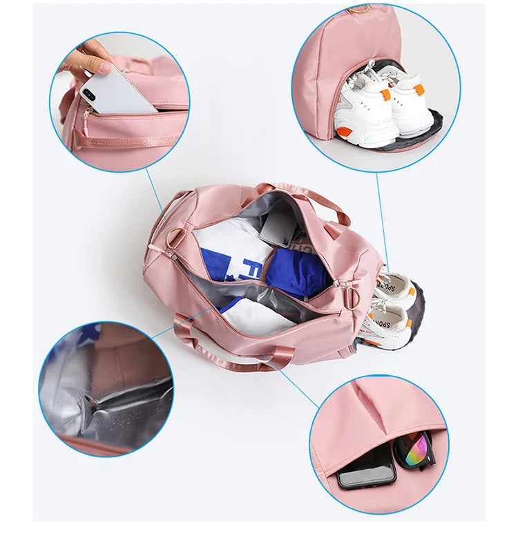 Large Capacity Waterproof Duffel Bag, Multi‑Pocket Sports Travel Duffle Bag with Shoe Compartment, Custom Logo Wholesale Travel Bag