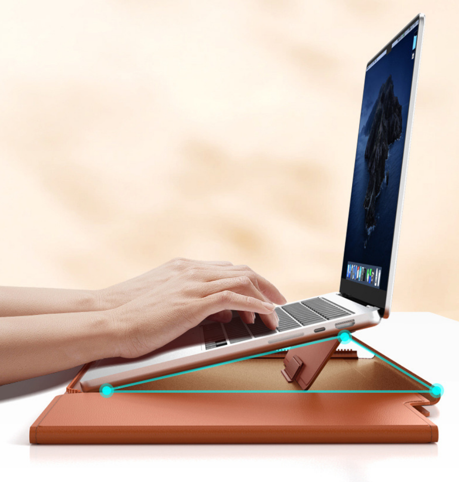 Custom PU Laptop Case With Stand | Shockproof For 13‑16 Inch Notebooks